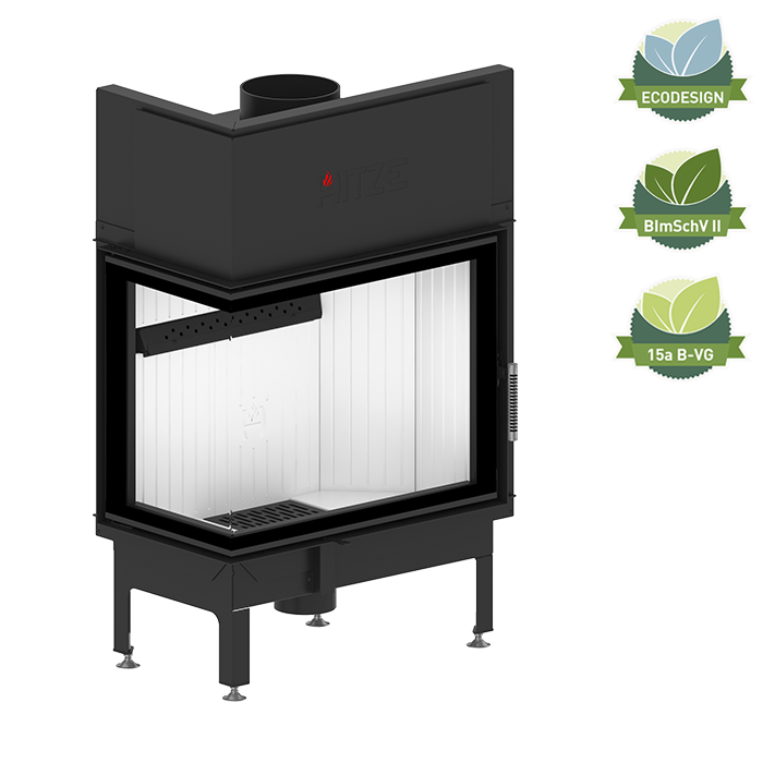 Zestaw kominek powietrzny stalowy KRATKI LUCY Prawy BLACK 14 kW Ø 200 z akcesoriami HITZE ALBERO AL16LH kominek fireplace DECOR 2 - Zestaw kominek powietrzny stalowy KRATKI LUCY Prawy BLACK 14 kW Ø 200 z akcesoriami